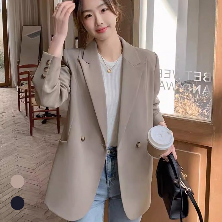 Titikong 여성 정장 코트 루즈핏 캐주얼 스탠다드핏 자켓 세미 면접 아우터