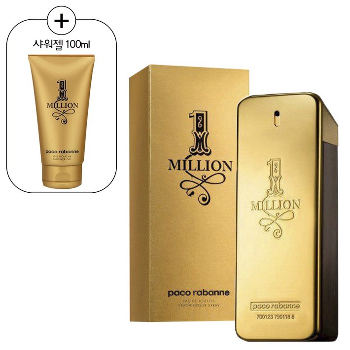 파코라반 남성용 원밀리언 향수 EDT 100ml + 샤워젤 100ml 세트