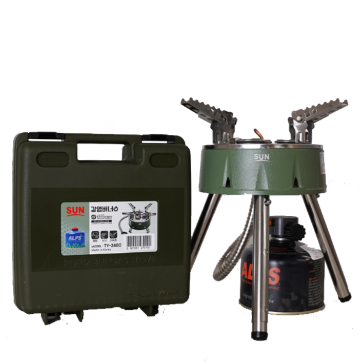 썬연료 초고화력 그리들버너 캠핑 이소 가스 강염버너 TY2400, 1개, 밀리터리