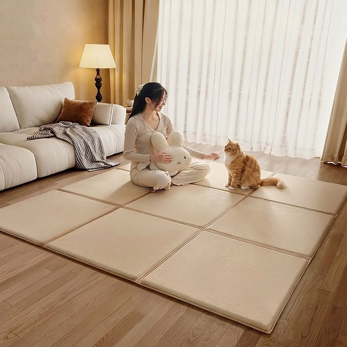 간편 수납 바닥매트 접이식 미끄럼방지 거실매트 포근한 침실 패드 다용도 러그