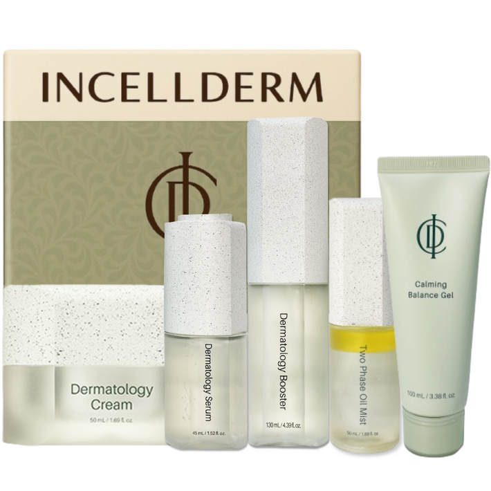 비표정상 제품 정품QR 인셀덤 5종 세트 부스터 세럼 영양크림 카밍젤 미스트 Incellderm 바를수록 젋어지는 피부, 1개
