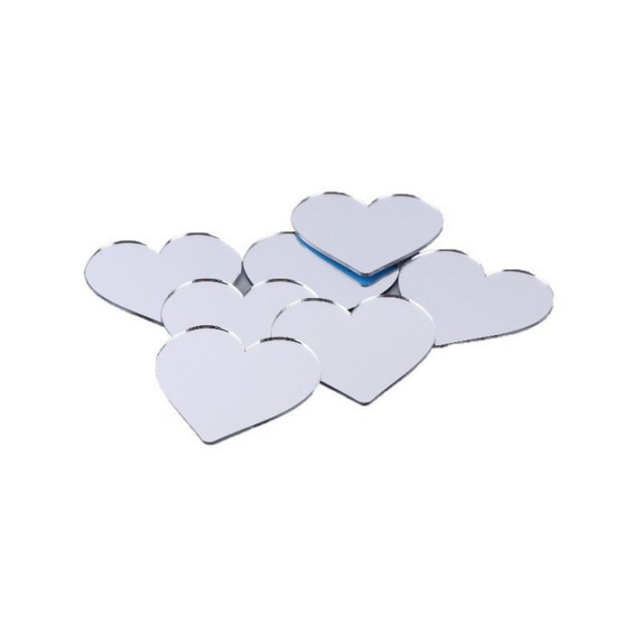 100개 2.5cm 하트 아크릴 거울 아크릴 거울 스티커 인테리어 스티커 도트 미러 아크릴 벽과 창 종이 벽 장식 사용 홈 벽 장식