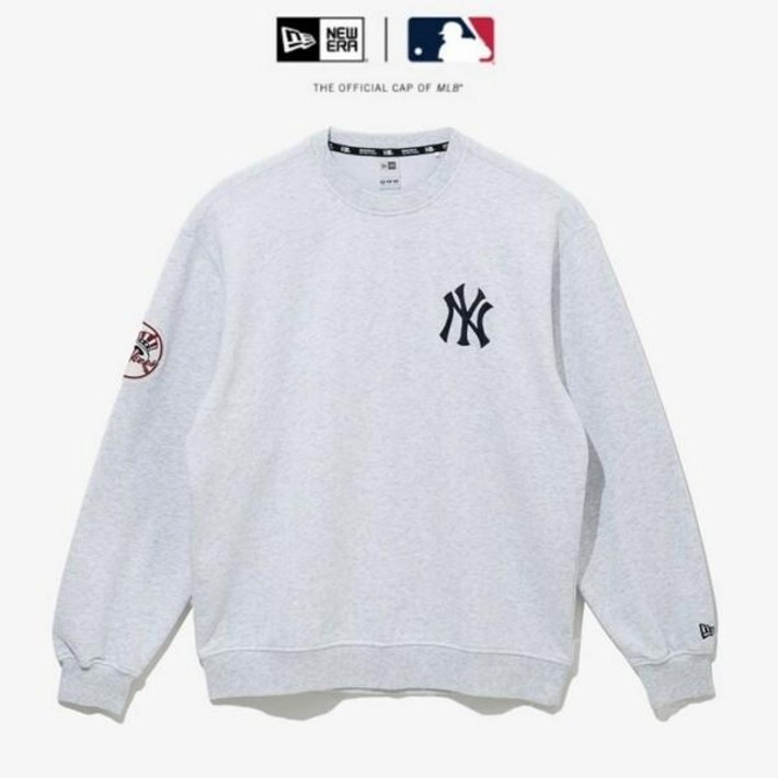 뉴에라 MLB 뉴욕 양키스 팀 로고 맨투맨 헤더 그레이 14536464