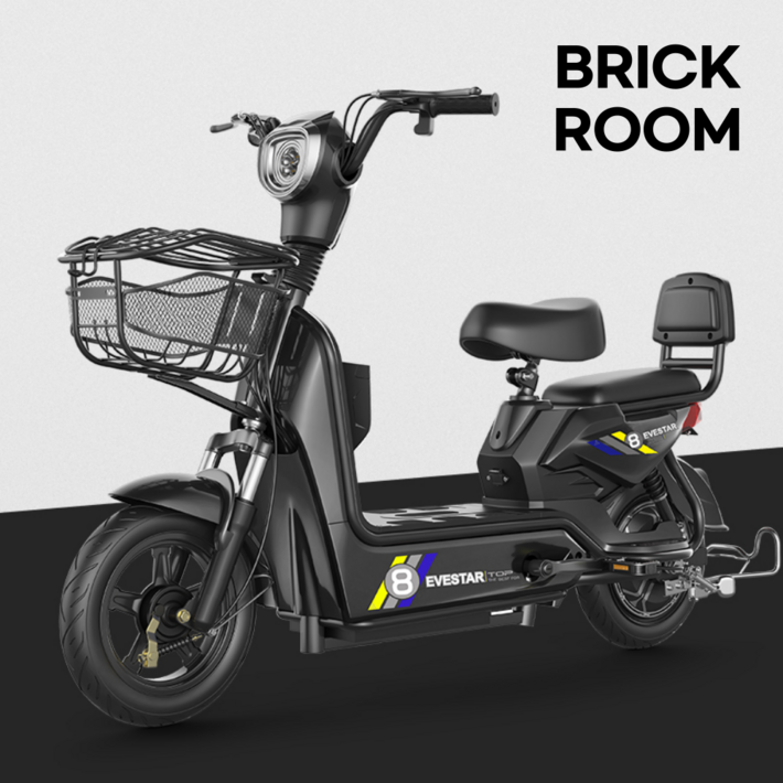 BRICKROOM 3세대 전기 스쿠터 자토바이 전동 출퇴근 팻바이크 2인용 자전거 배터리 분리형, 블랙, 14A납산65km일체형 BRICKROOM 3세대 전기 스쿠터 자토바이 전동 출퇴근 팻바이크 2인용 자전거 배터리 분리형, 블랙, 14A납산65km일체형