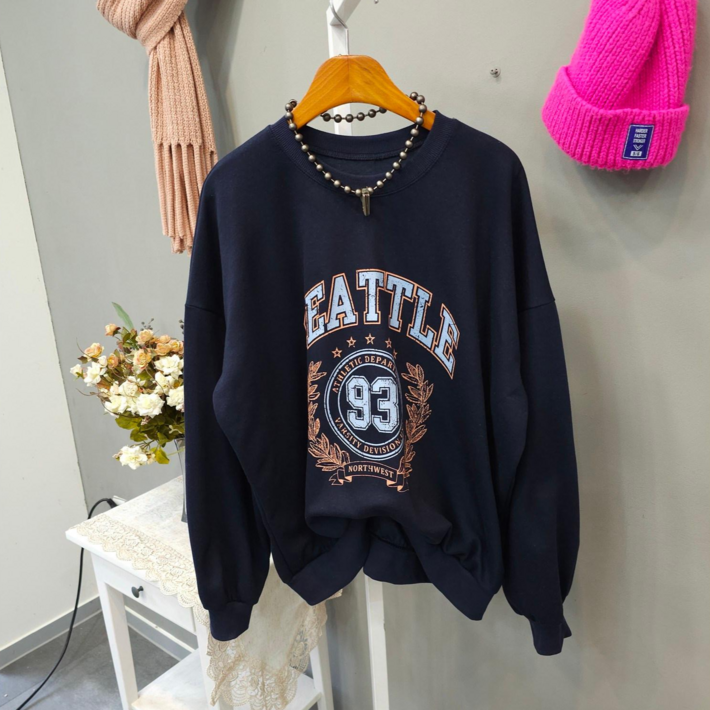 시애틀 빈티지프린트 봄 맨투맨