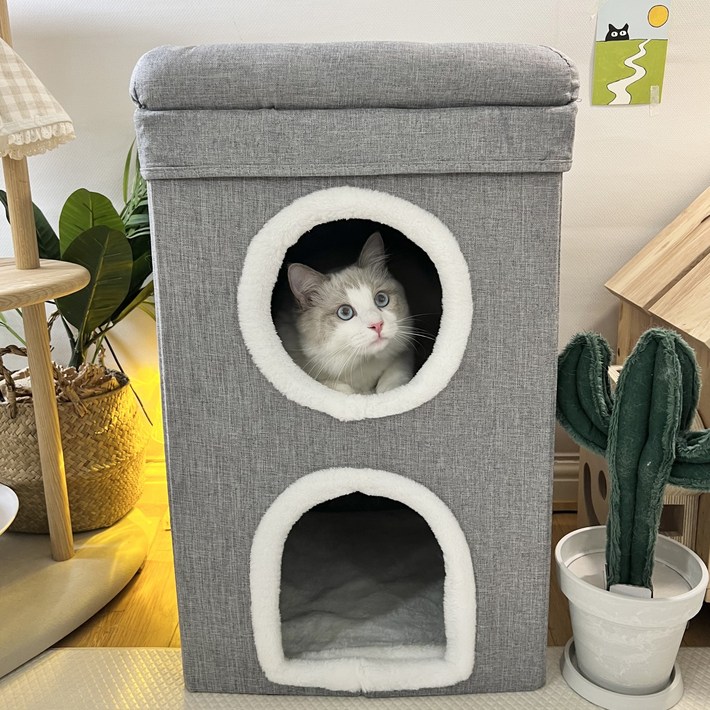 PETCA 고양이 3층 쿠션 고양이집 하우스 숨숨집 초대형 PETCA 고양이 3층 쿠션 고양이집 하우스 숨숨집 초대형