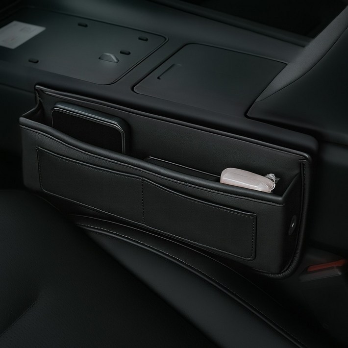 볼체 차량 사이드 포켓 정리함 앞좌석 틈새 전용 자동차 수납함, 01.클래식 블랙, 2개
