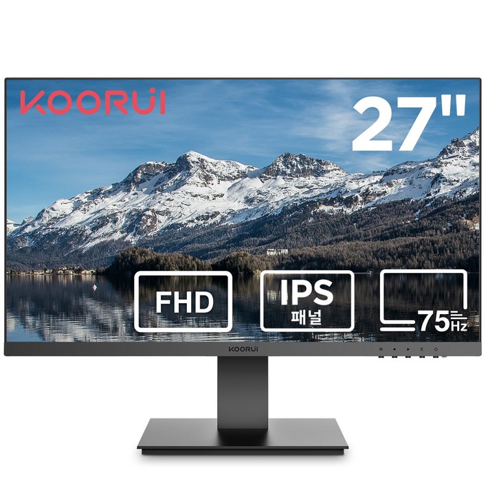 KOORUI FHD LED 사무용 평면 모니터 리얼 75Hz초슬림 베젤벽걸이 지원22 24 27인치