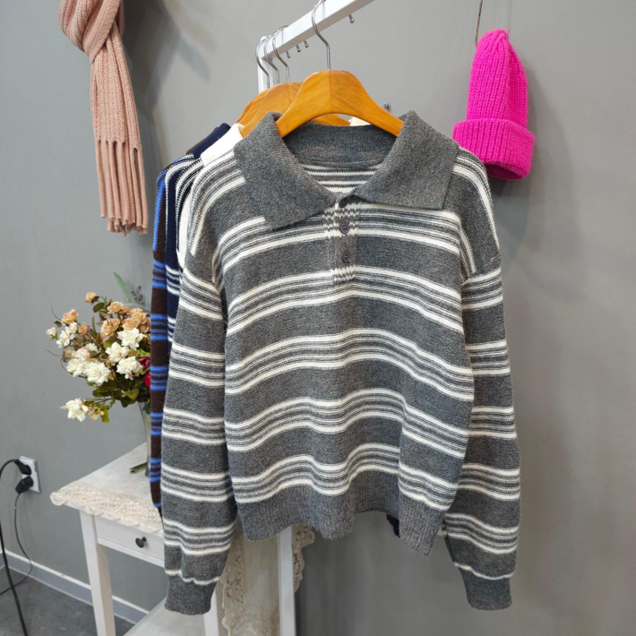 카라 픽픽 단가라 니트