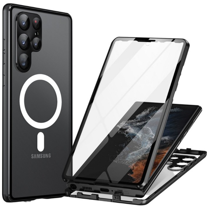 갤럭시S24 울트라 풀커버 매그세이프 케이스 양면강화유리 마그네틱 자동흡착 MagSafe 케이스 M01