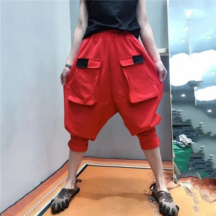 Myshe 여성 봄여름 개성 댄스 와이드 팬츠 똥싼바지 항아리바지 ru328CJ2