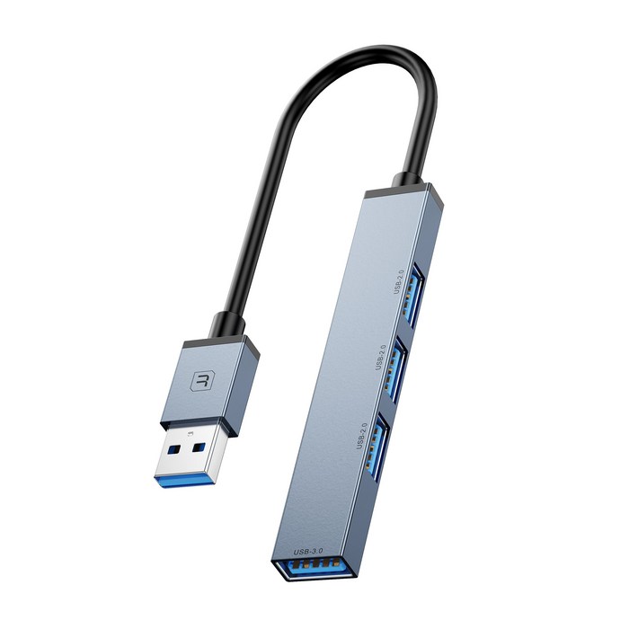 Toocki 4포트 USB3.0 맥북 삼성 멀티포트 허브 TQHUB05, 푸른 색, 1개