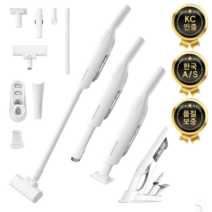 최신형 벤트론스 무선 스틱 청소기 미니 핸디형 청소기 진공 청소기 충전거치대+브러쉬+필터 증정