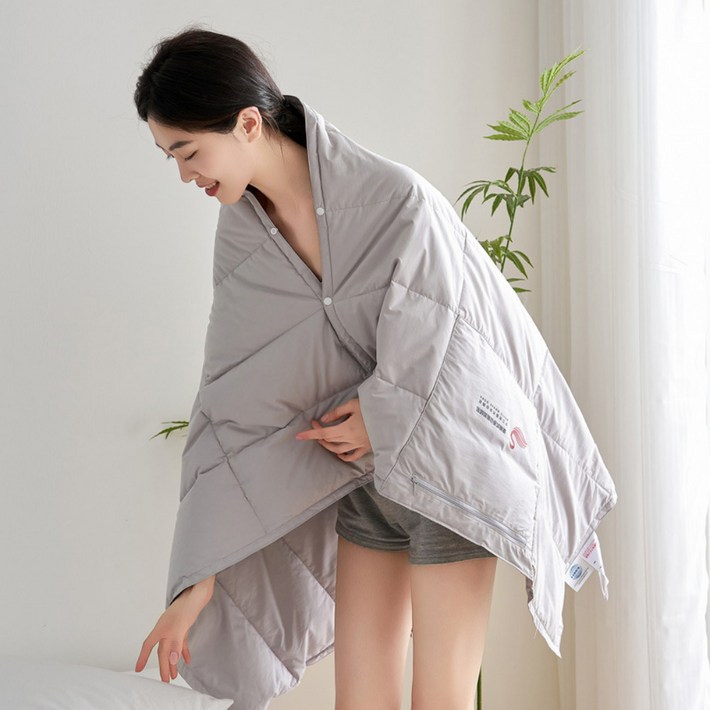 Homi Zon 다기능 구스 다운 패딩 담요 입는 이불 무릎 워머 사무실 낮잠 차량 캠핑 겨울 휴대 용