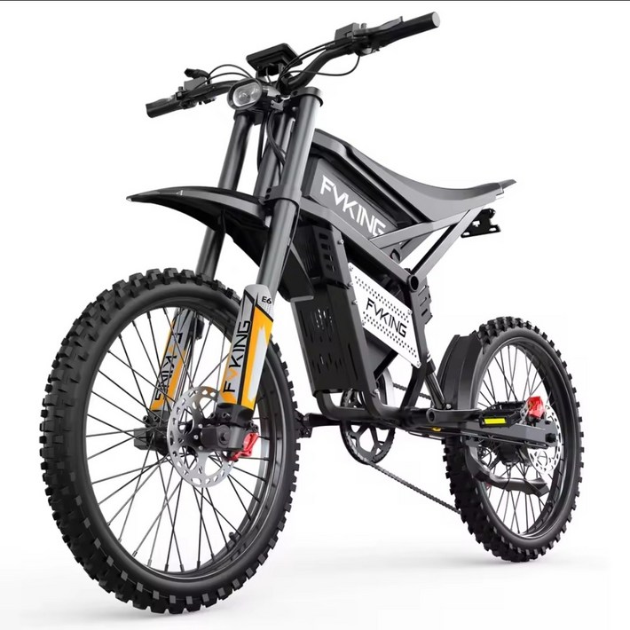 FVKING E6 전기 오토바이 2500W피크 140km 전기자전거 52V 40AH 배터리속도 600kmh 산악자전거