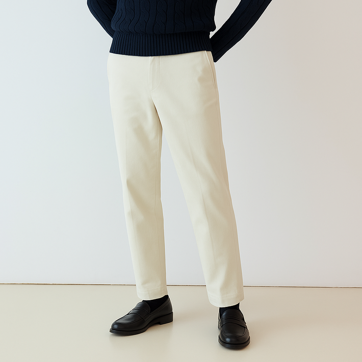 라파클럽 남성 면 트윌 정장 롱 팬츠 스탠다드 핏 바지
