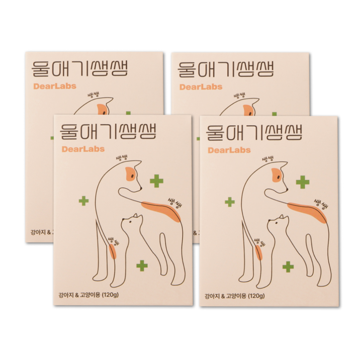 울애기쌩쌩 반려동물 종합영양제 눈 피부 관절 면역 장 케어, 60정, 종합영양제, 4개