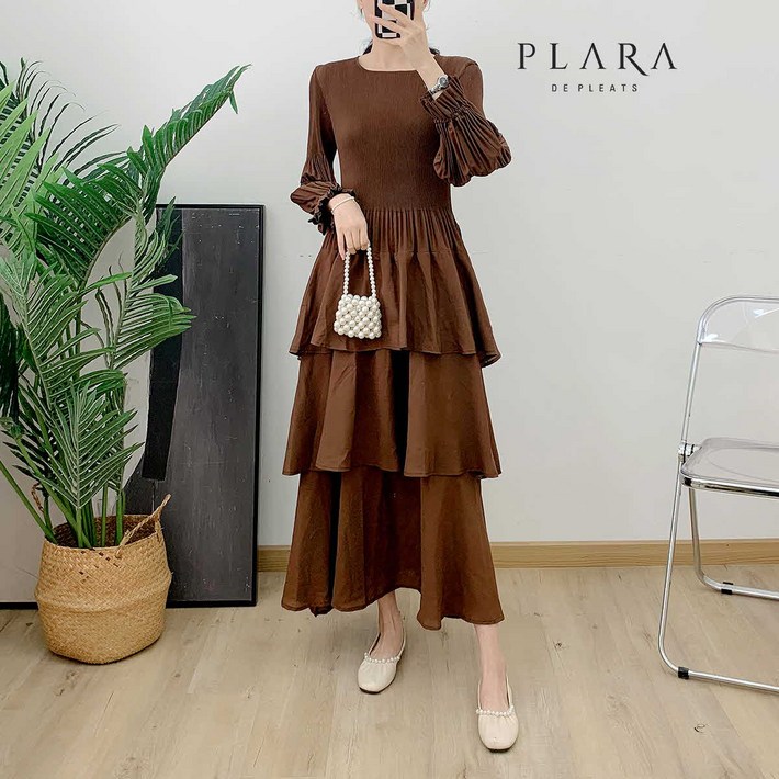 플라라 88까지플리츠3단티어드원피스