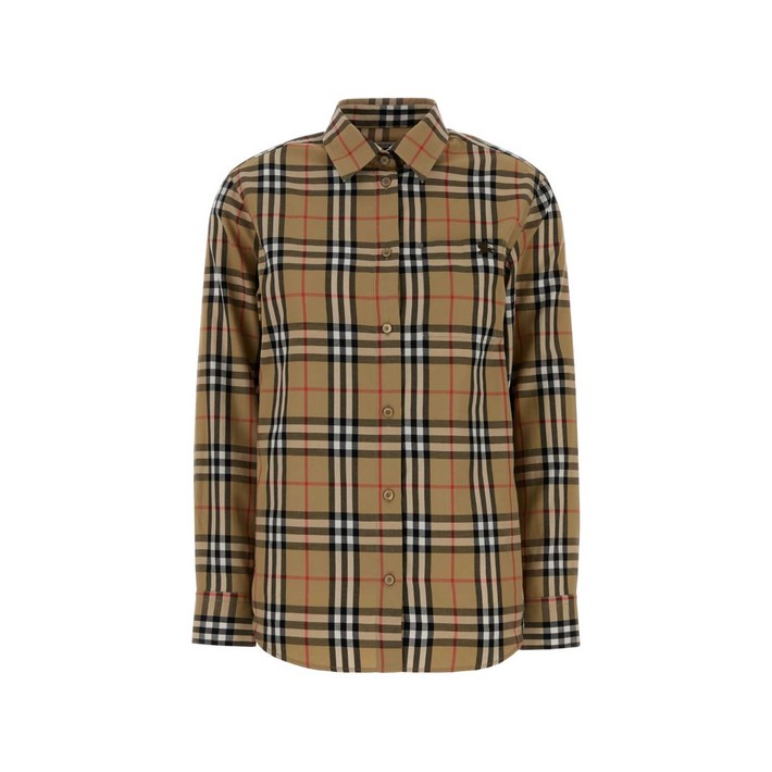 버버리 자수 체크 패턴 셔츠