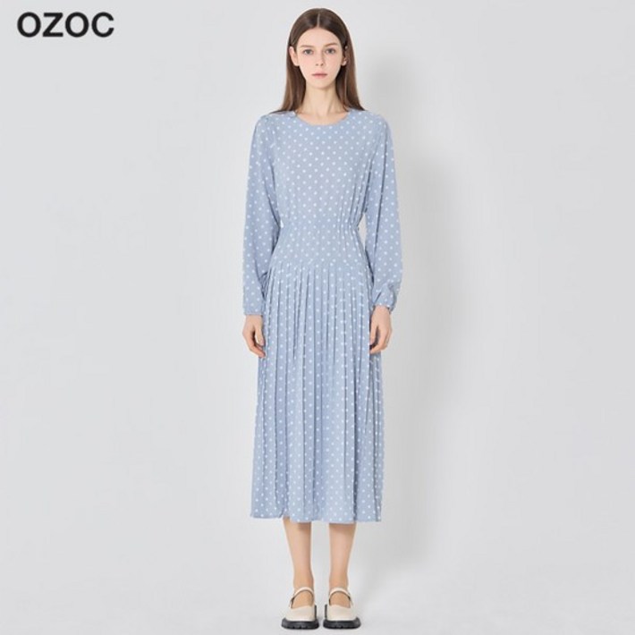 OZOC 빅 도트 밑단 플리츠 원피스 택가격 112000원