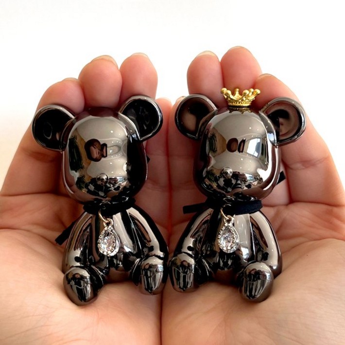 11세트 픽도큐먼트 크롬 차량용 방향제 베어브릭 2개, 1세트, 블랙 체리