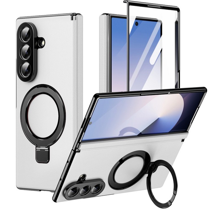 펜딕스 갤럭시 Z 폴드 힌지보호 맥세이프 링 거치대 가죽 케이스