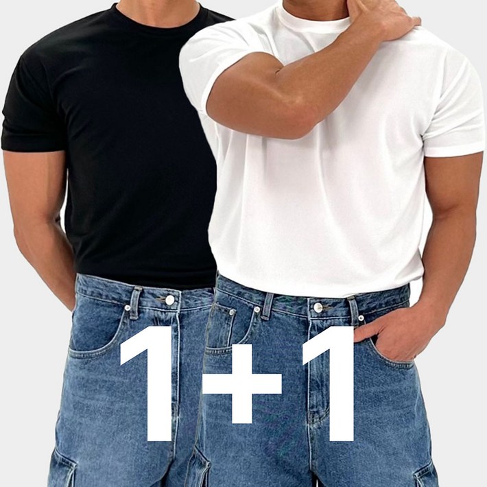 2장묶음 리펙트 목늘어남없는 남자 머슬핏 헬스 반팔 티셔츠