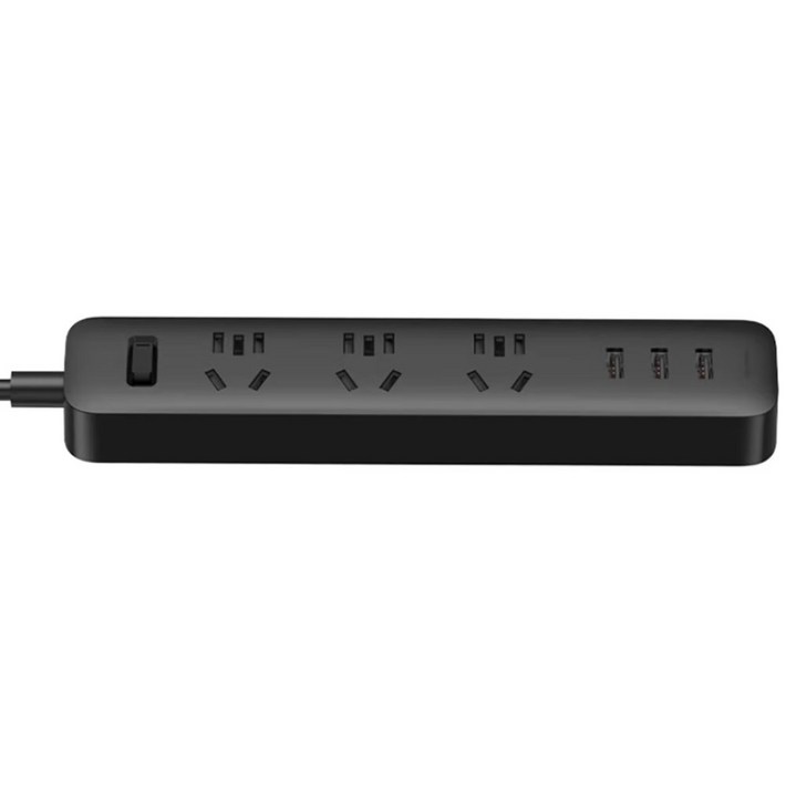 샤오미 USB충전포트 3구멀티탭 블랙 고속충전 USB형 전세계 공용표준 콘센트