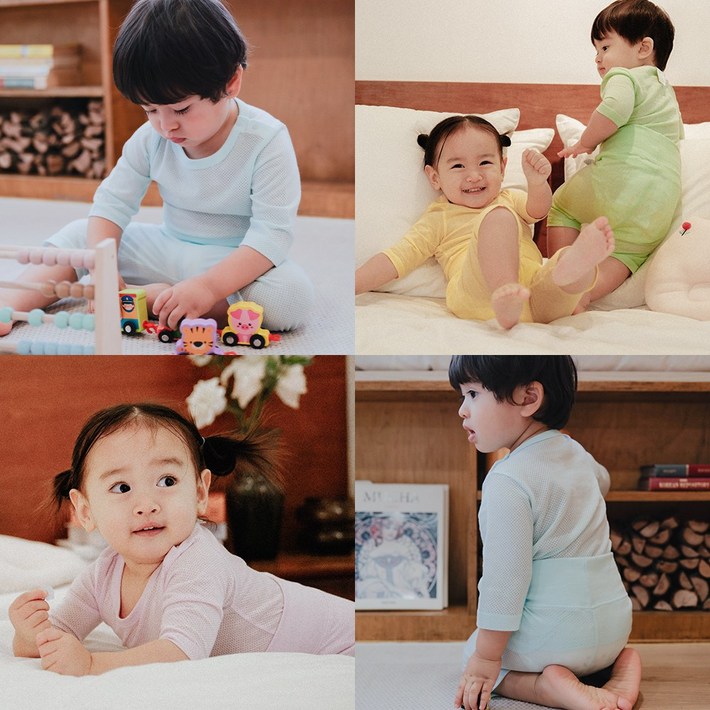 11 큐비앤맘 소프트 메쉬 여름실내복 매쉬 배앓이방지 봄내복 신생아 돌아기 7부