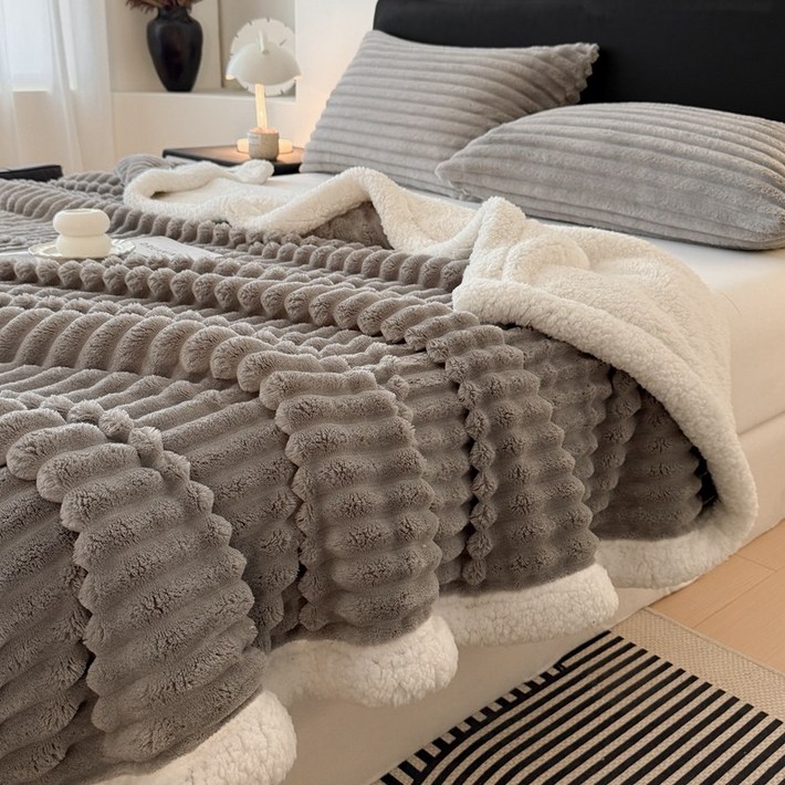 클라우드벨 정전기 방지 세탁 가능 극세사 양털 양면 담요 차렵 이불 양모 캠핑담요 DK2595