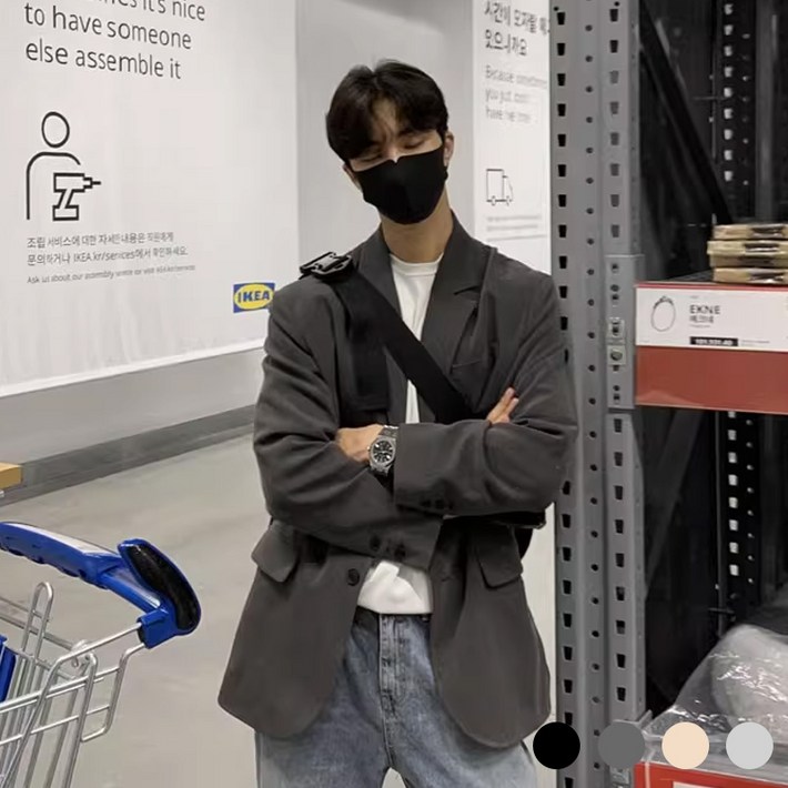 남성 자켓 데일리 빅사이즈 정장 사계절 경량캐주얼 수트