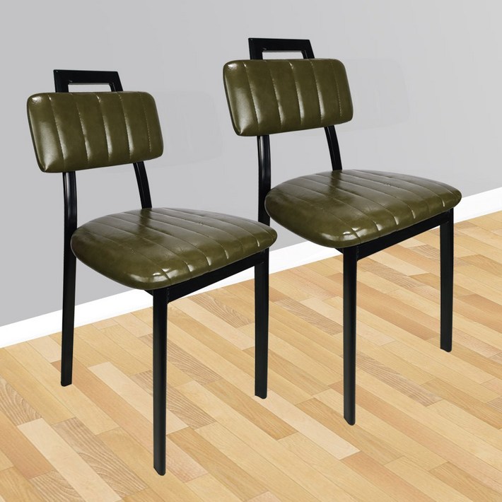 11 이벤트행사 비엠코리아 H 에이치 식탁의자, 카키, 2개