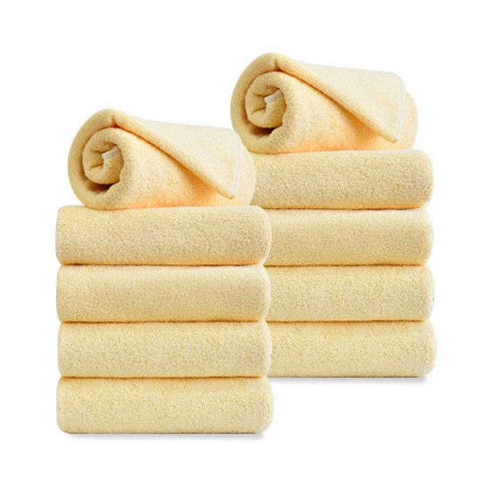코튼앨리 호텔 수건 150g 코마사 세면 타올, 옐로우, 10개