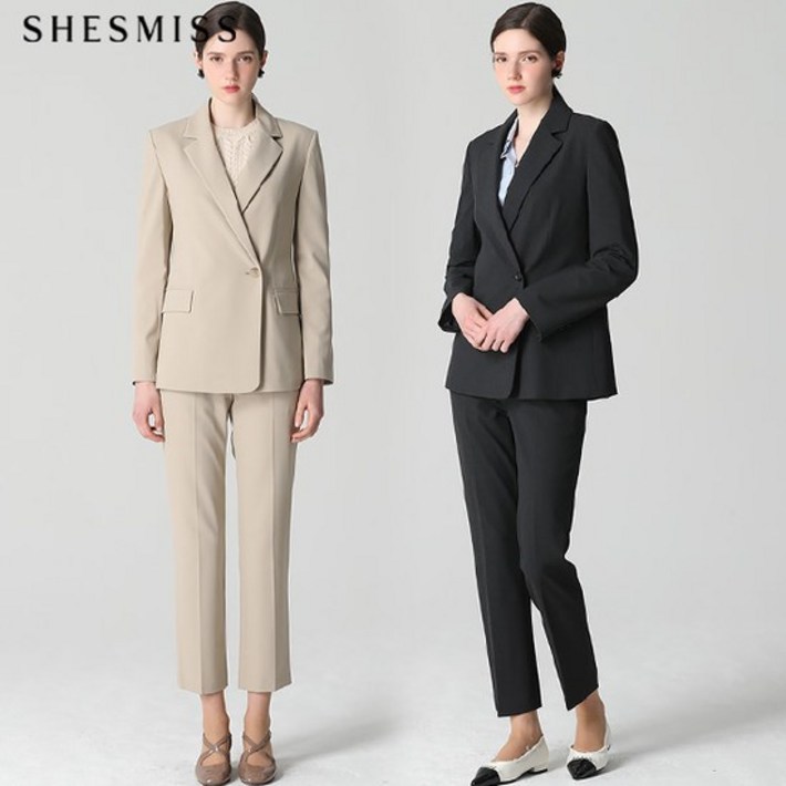 2SET  더블버튼 재킷스트레이트 팬츠 2종세트