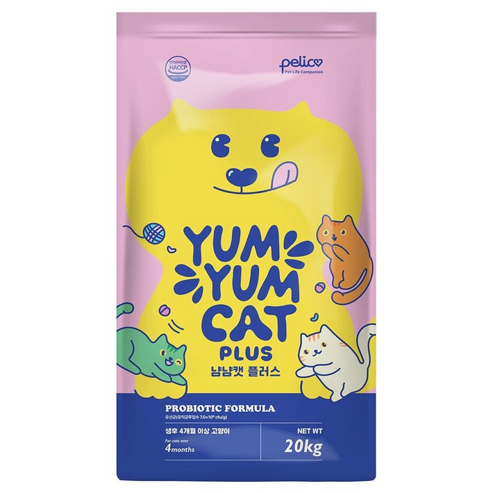 펠리코 냠냠캣 플러스 20kg 고양이사료 길고양이 길냥이 대용량, 1개, 20kg, 냠냠캣 플러스 20kg