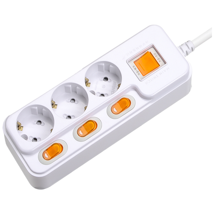 현대 국산 접지 개별 +과부하차단 스위치 멀티탭 멀티콘센트 3구 (16A)