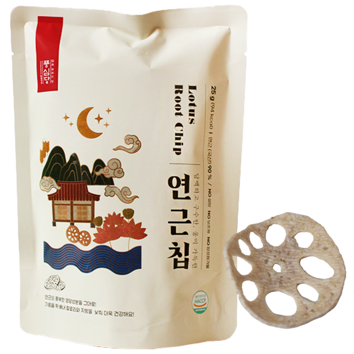 풍심당 연근칩   비건 무설탕 글루텐프리 건강 간식, 25g, 3개