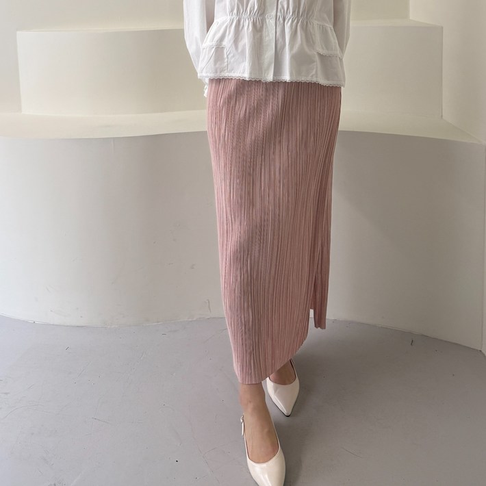 여성 데일리 플리츠 스커트 롱치마 롱스커트 긴치마 밴딩 주름치마 고무줄치마 국내생산 4가지색