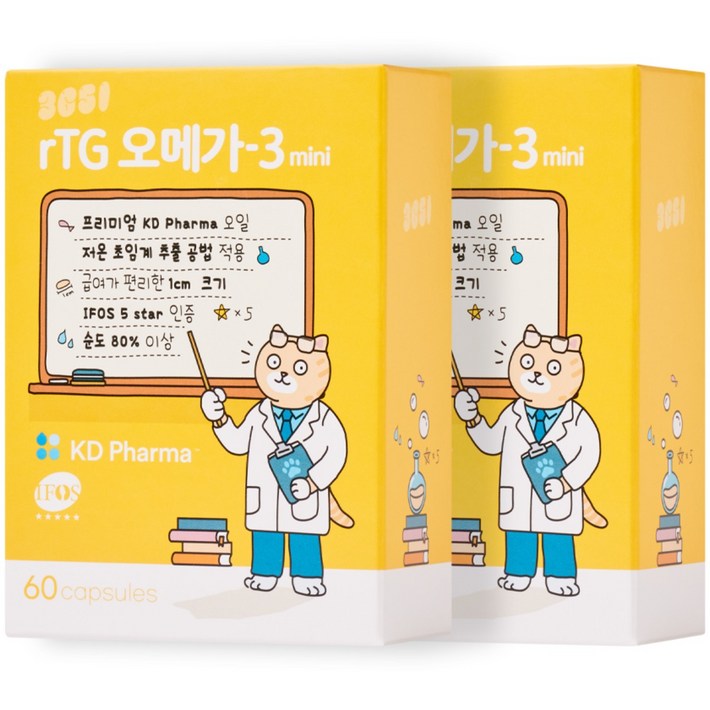3651 고양이 강아지 오메가3 영양제 60캡슐 순도 80 KD Pharma