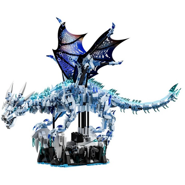 라푸유 아이스 드래곤 MOC블록 LED불빛 블럭세트 움직일 수 있는 피규어 호환블록 1646피스, 1개, 오리지널1646피스