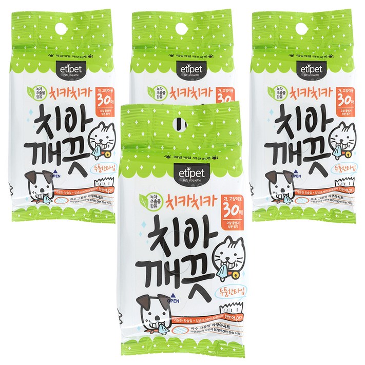 에티펫 반려동물 치아깨끗시트, 30매, 4개