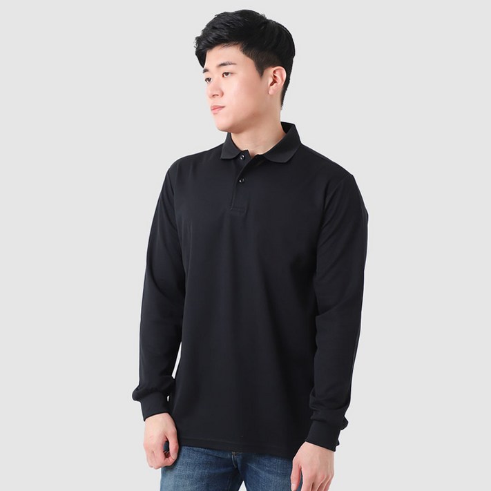 티센스 남녀공용 쿨론베이직 카라 긴팔 티셔츠