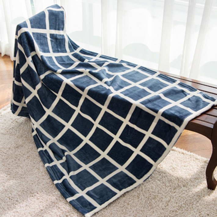 극세사 체크 담요