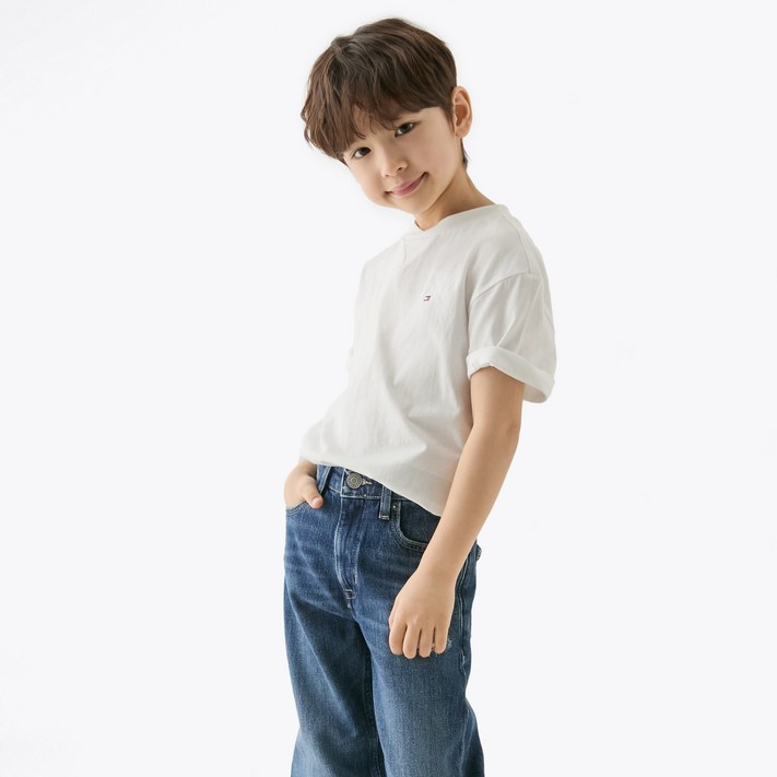타미힐피거 아동용 에센셜 티셔츠 White