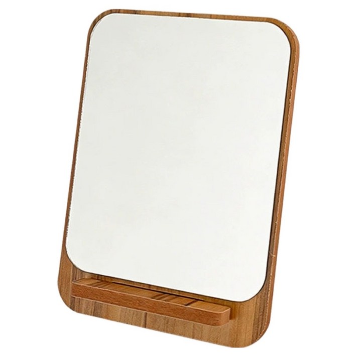 희미몰 kk48 원목 미니멀 회전식 탁상 거울 7, 브라운