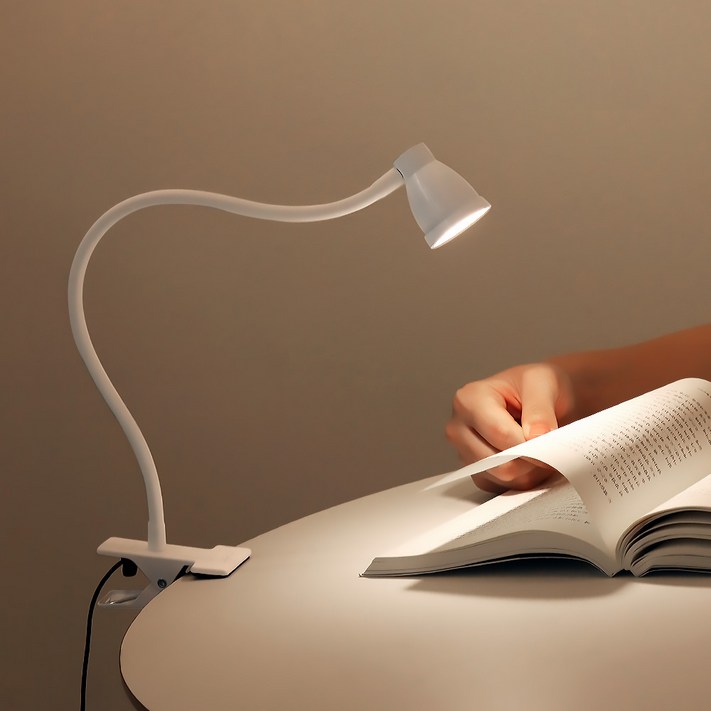 플랜룩스 민코 LED 집게 스탠드, 화이트 플랜룩스 민코 LED 집게 스탠드, 화이트