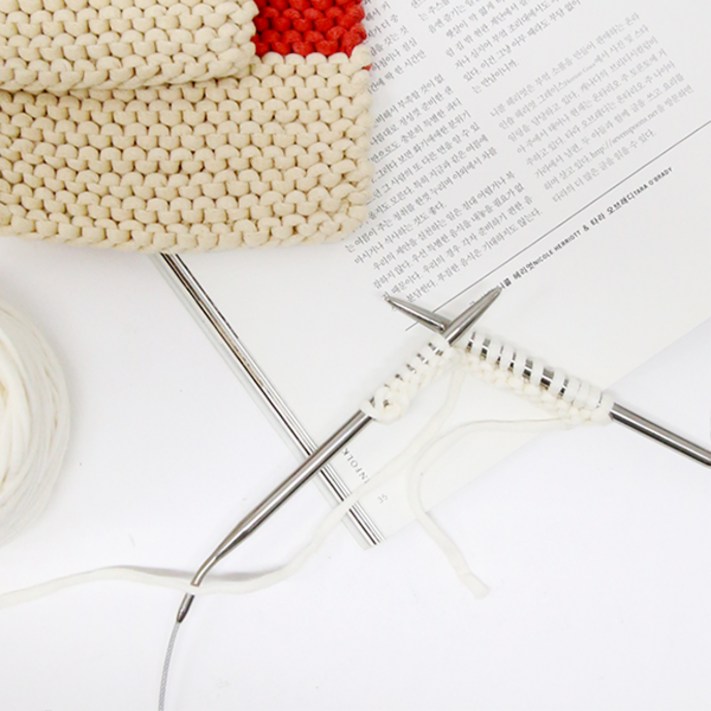 프리미엄 메탈 뜨개질 줄바늘 5.0mm  돗바늘 세트