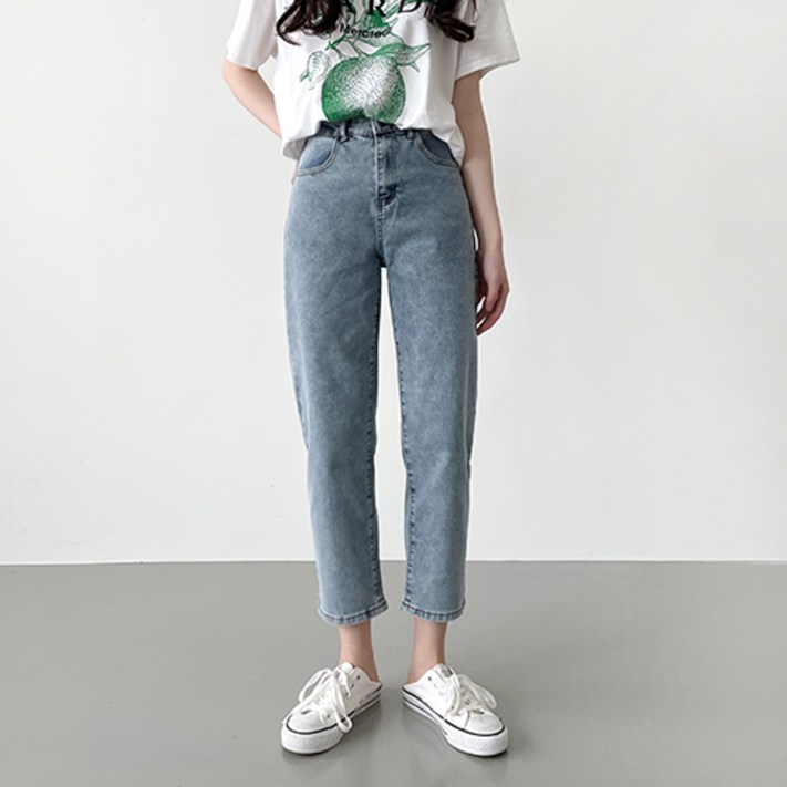 잘빠진 여성용 숏베이직롱 기장별 보이핏 스판 데님 팬츠