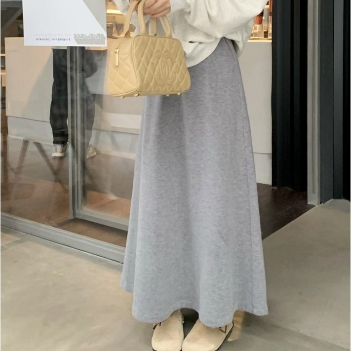 옐로우피치 여성 밴딩 롱스커트 A라인 치마 1P 옐로우피치 여성 밴딩 롱스커트 A라인 치마 1P