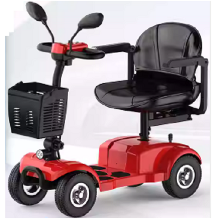 아트테크 전동스쿠터 전동카트 전기스쿠터 부모님 효도 선물 장애인용 노인 시니어 노약자 접이식 4륜 배터리분리충전 레저용 병원용 쇼핑용 활동보조, 1세트, 레드180W10A납산밧데리